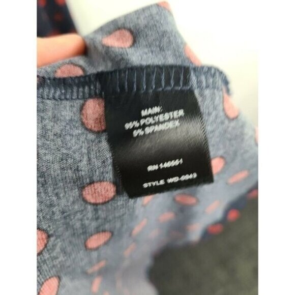 Sabie Womens Midi Dress Small Navy Red Polka Dot Uneven Ruffle Long Sleeve Fairy - Picture 7 of 9